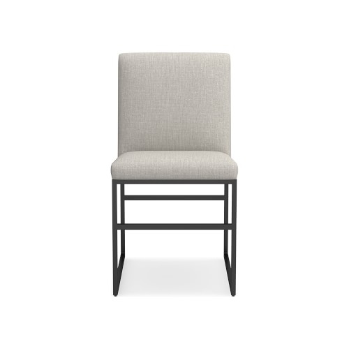 Lancaster Side Chair, Standard Cushion, Perennials Performance Melange Weave, Oyster, Bronze - Image 0