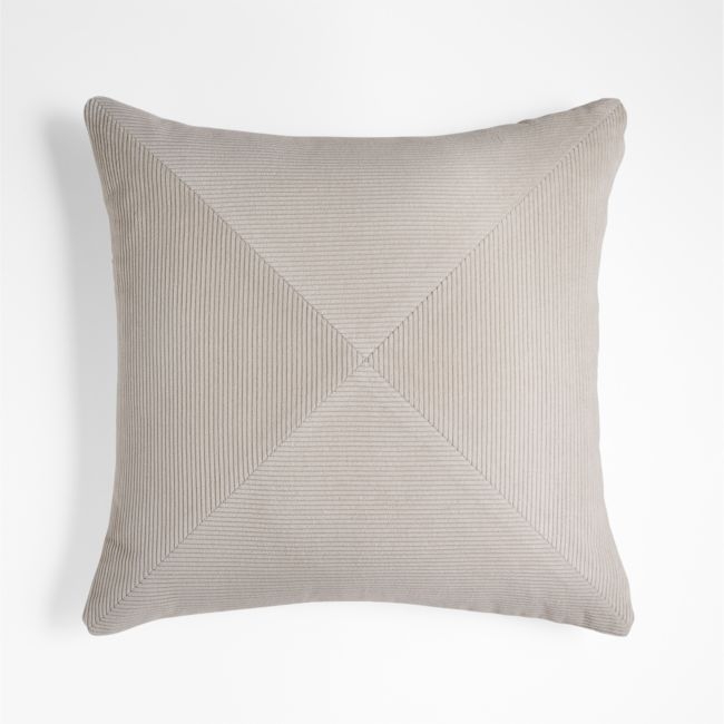Cordell 20" White Corduroy Pillow Cover - Image 0