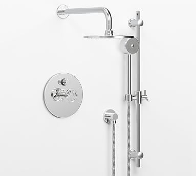 Tilden Pressure Balance Lever-Handle Shower With Hand-Held Shower, Polished Chrome - Image 0