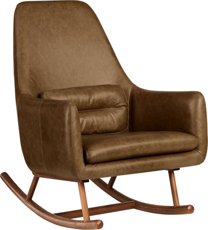 Saic Quantam Saddle Leather Rocking Chair - Image 2