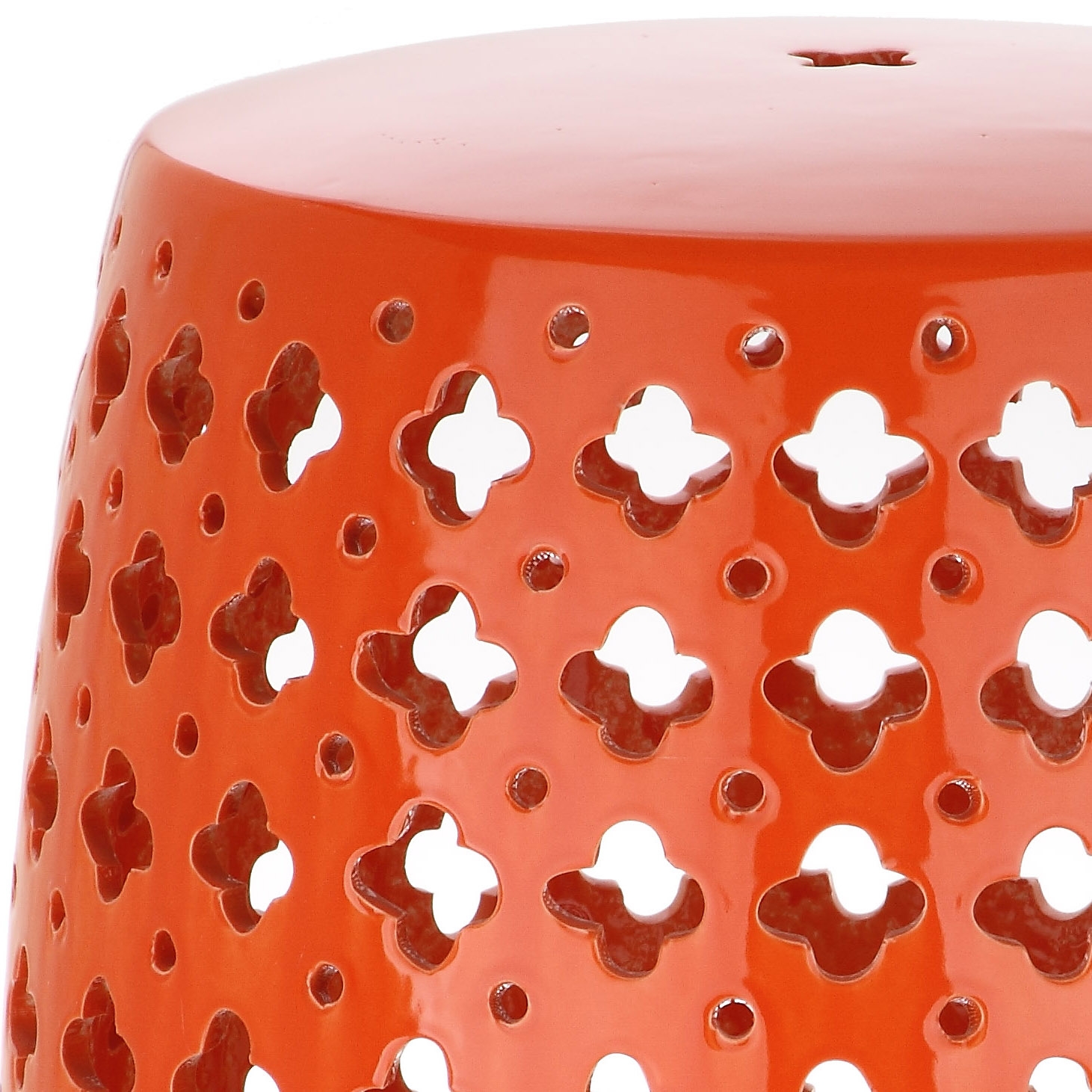 Lacey Garden Stool - Orange - Safavieh - Image 1