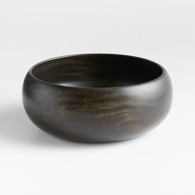 Tondo 10.5" Ebonized Wood Salad Serving Bowl - Image 0