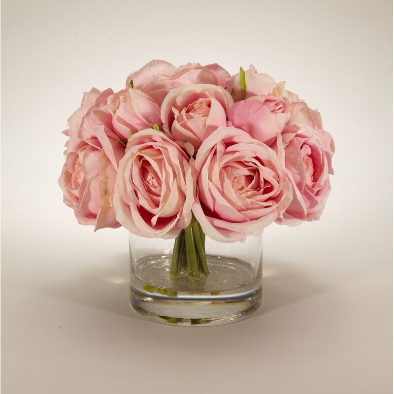 T&C Floral Company Rose Floral Arrangement in Decorative Vase - Image 0