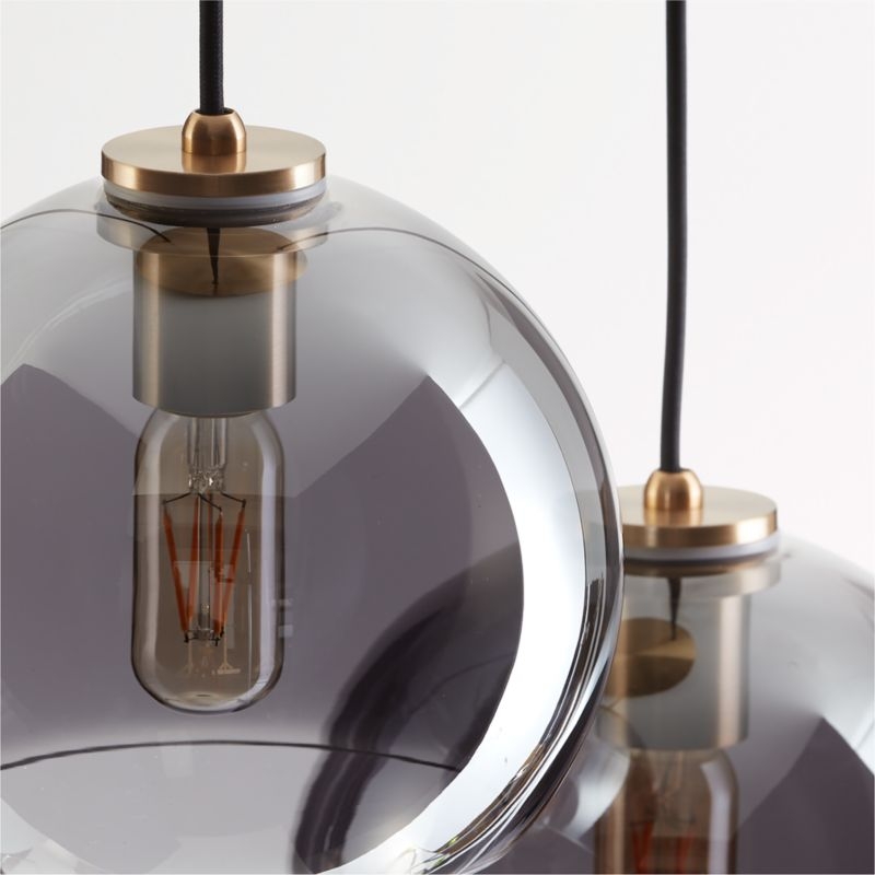 Arren Brass Round 3-Light Pendant with Silver Round Shades - Image 2