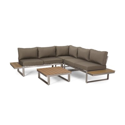 Orellana V-Shaped 4 Piece Sectional Seating Group with Cushions - Image 0