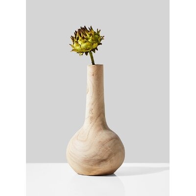 2 Piece Natividad Light Brown Indoor / Outdoor Wood Table Vase Set - Image 0