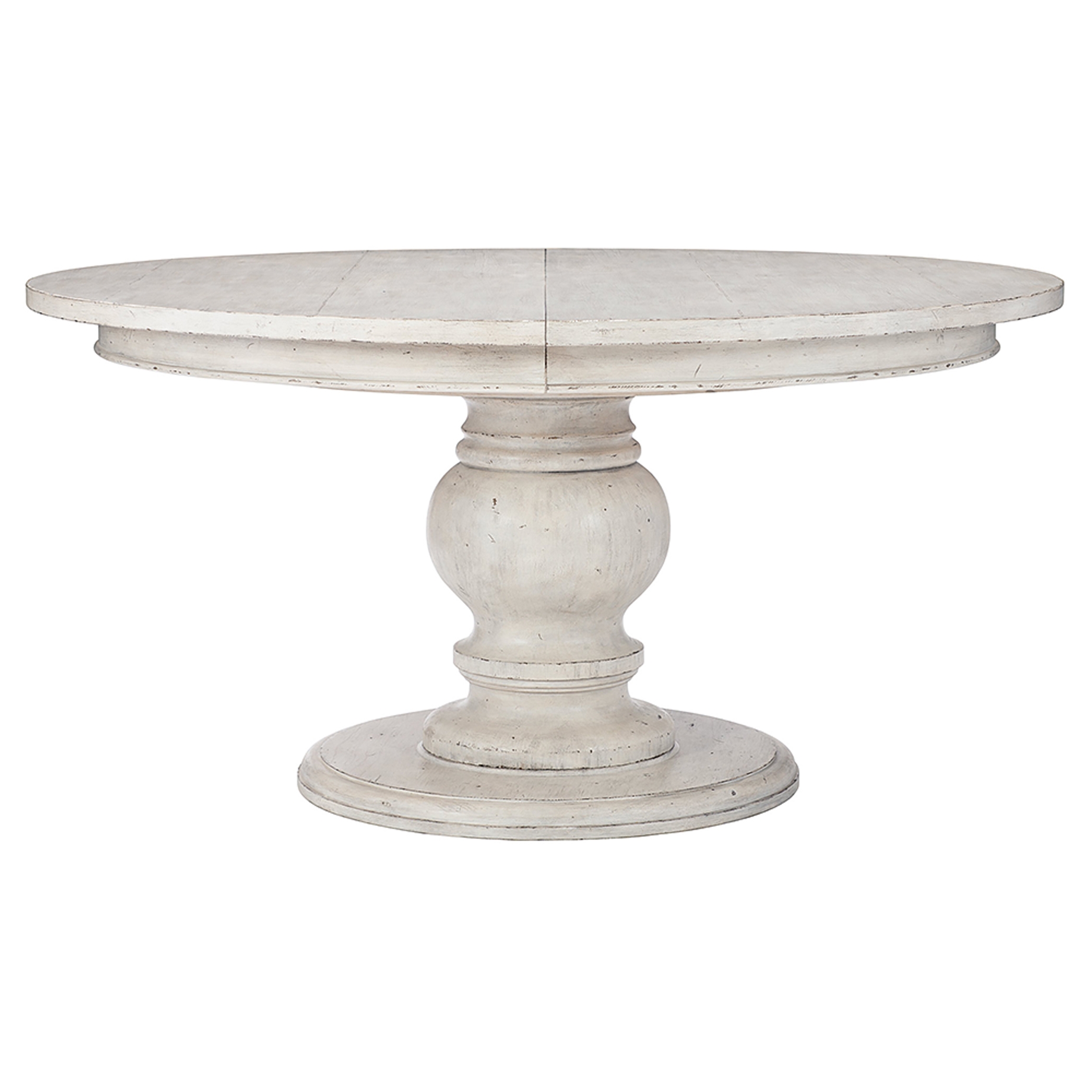 Maurene French Country White Wood Extendable Round Dining Table - Image 0