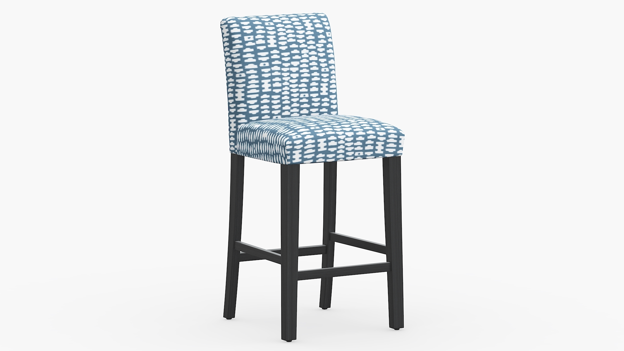 Classic Dining Bar Stool, Dusty Blue Odalisque, Black - Image 0