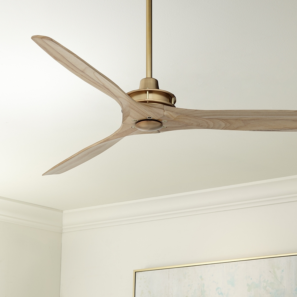 52" Casa Vieja Windspun Soft Brass Ceiling Fan with Remote - Image 0