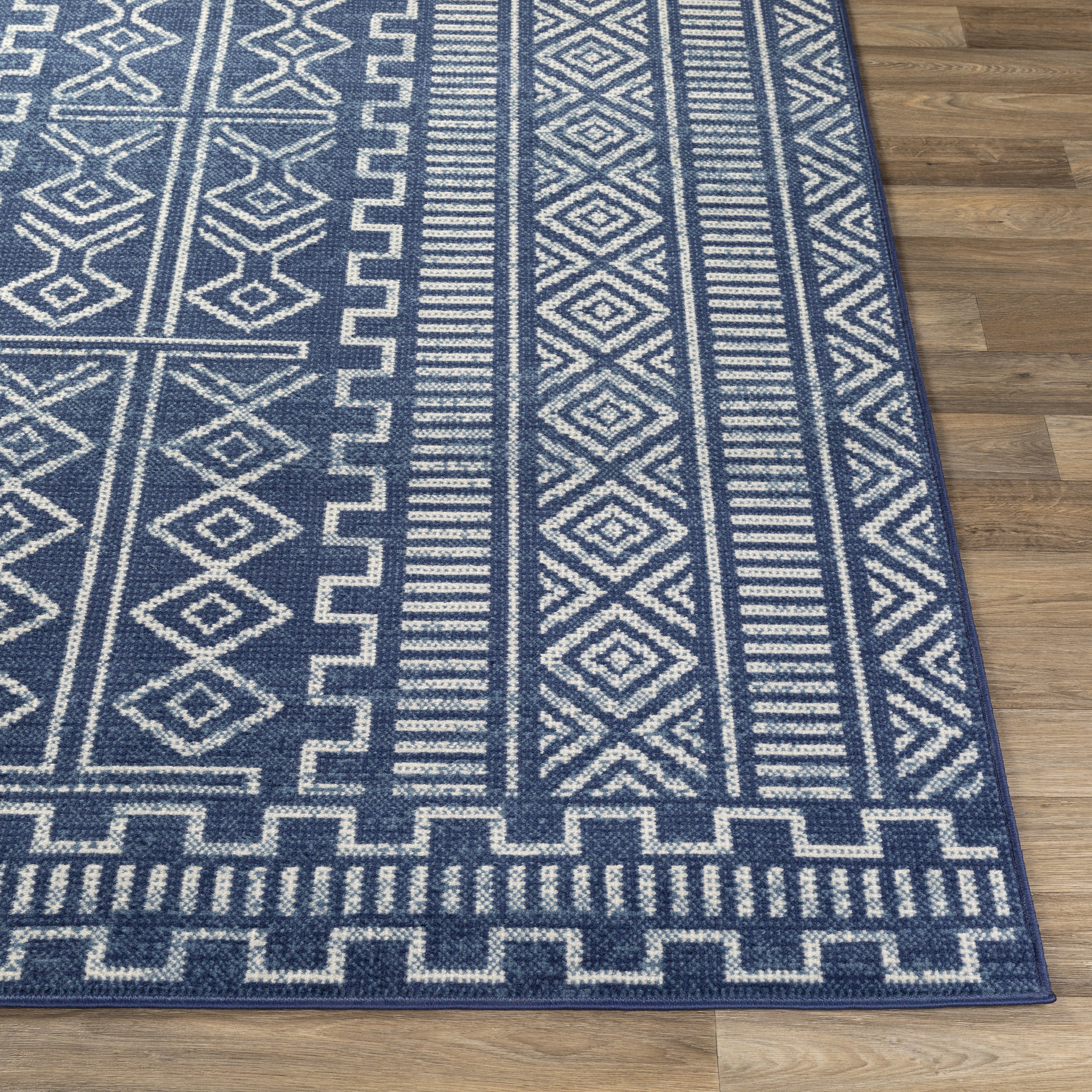 Ustad Blue Indoor 2' x 2'11" Machine Woven Rug - Image 2