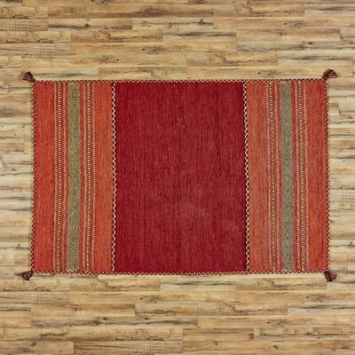 Wrightsville Striped Handwoven Red/Orange Area Rug - Image 0