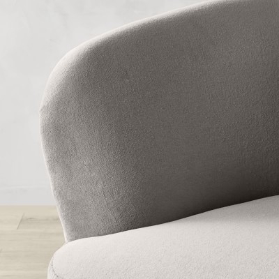 Tate Swivel Armchair, Pebbled Leather, White - Image 4
