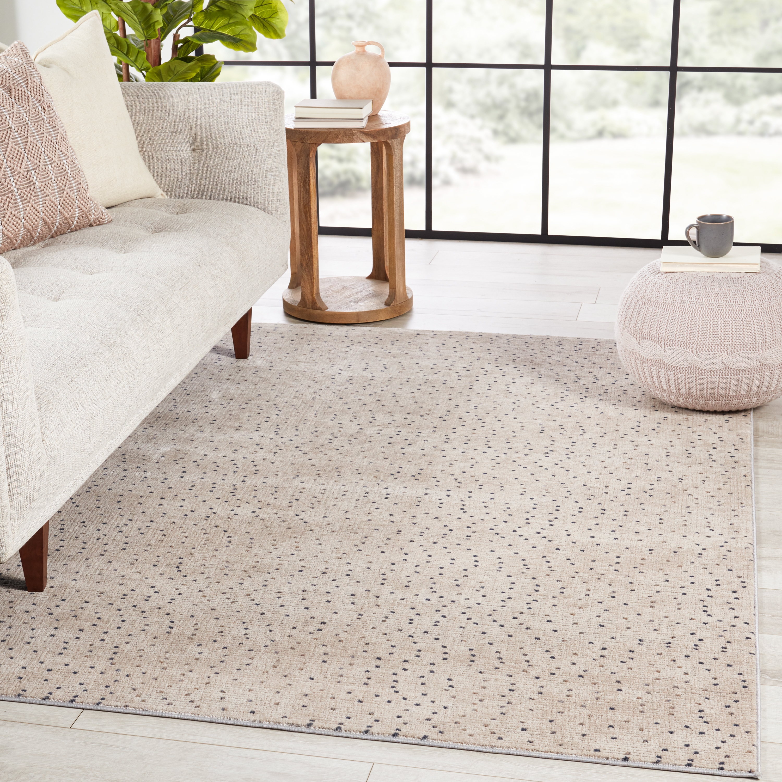 Melora Dots Beige/ Gray Area Rug (9'3"X12') - Image 4