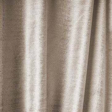 Luster Velvet Curtain, Simple Taupe, Unlined - Image 1