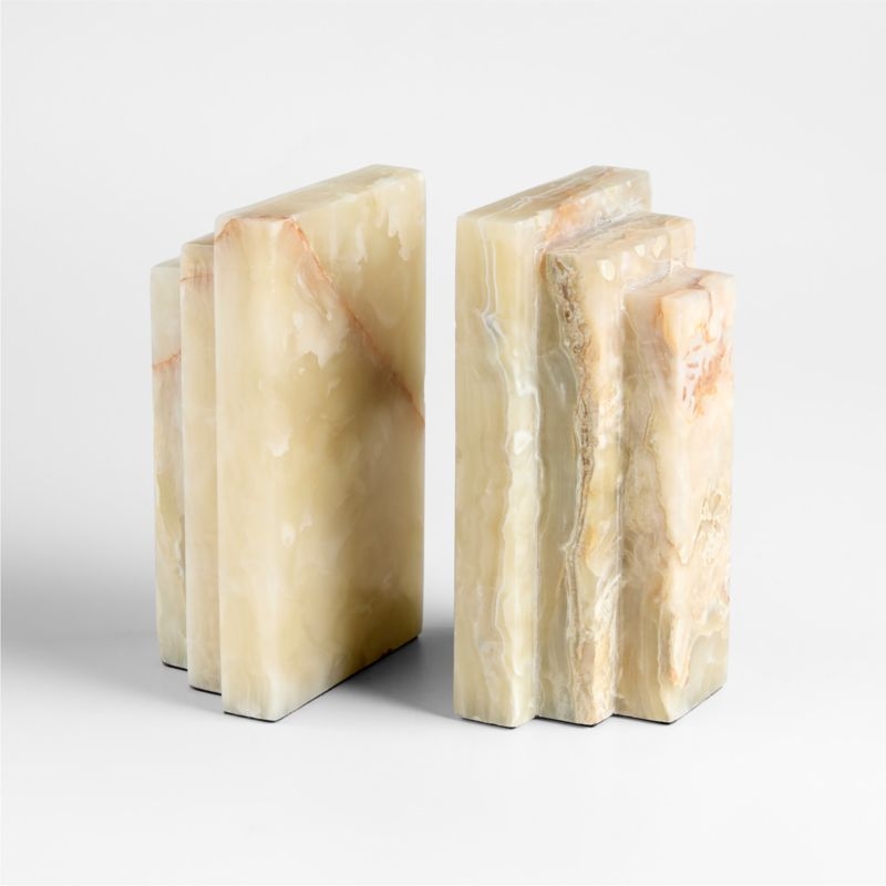 Oia Green Onyx Bookends, Set of 2 - Image 1