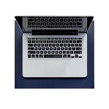Desk Mat 14X16in, Navy and Tan, Bonded Leather, Navy - Image 0