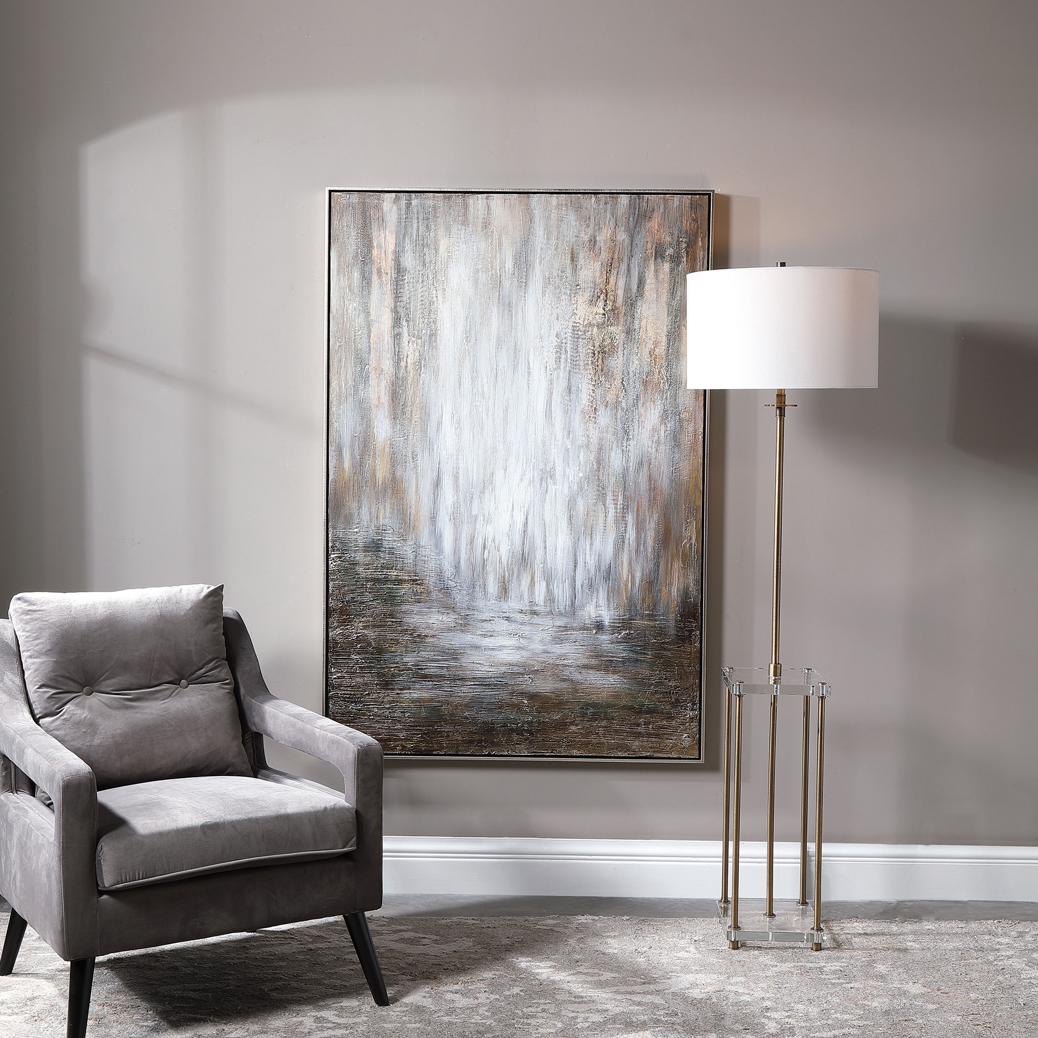 Desert Rain Hand Painted Abstract Art - Image 1