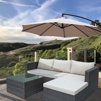 Marcela 3 Piece Rattan Sectional Seating Group with Cushions - Image 0