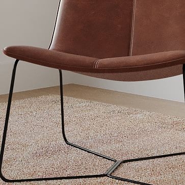 Slope Leather Lounge Chair, Saddle Leather, Nut, Charcoal, UPS - Image 2