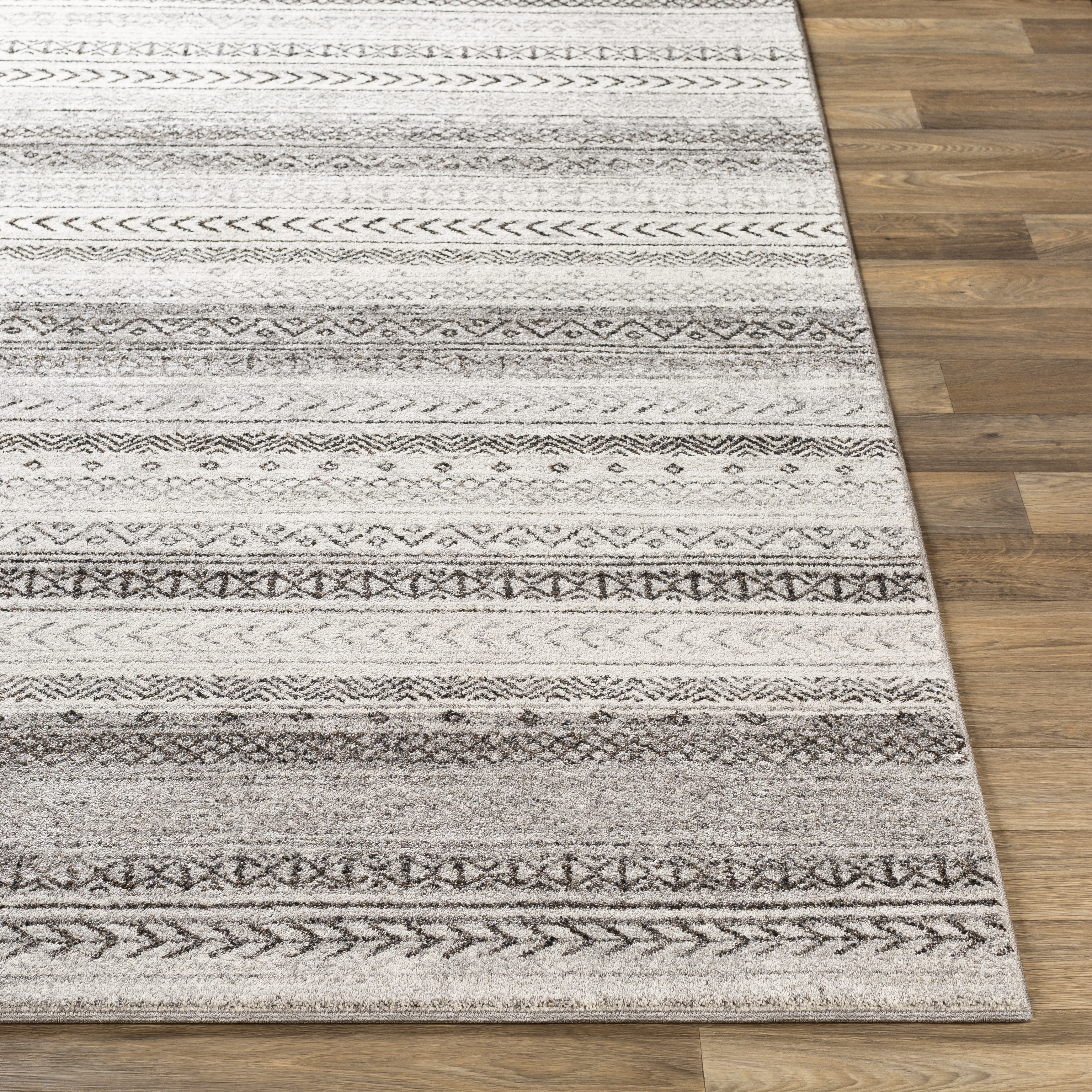 Nepali Gray Indoor 8'10" x 12'4" Machine Woven Rug - Image 2