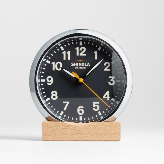 Shinola Runwell Chrome Desk Clock - Image 0