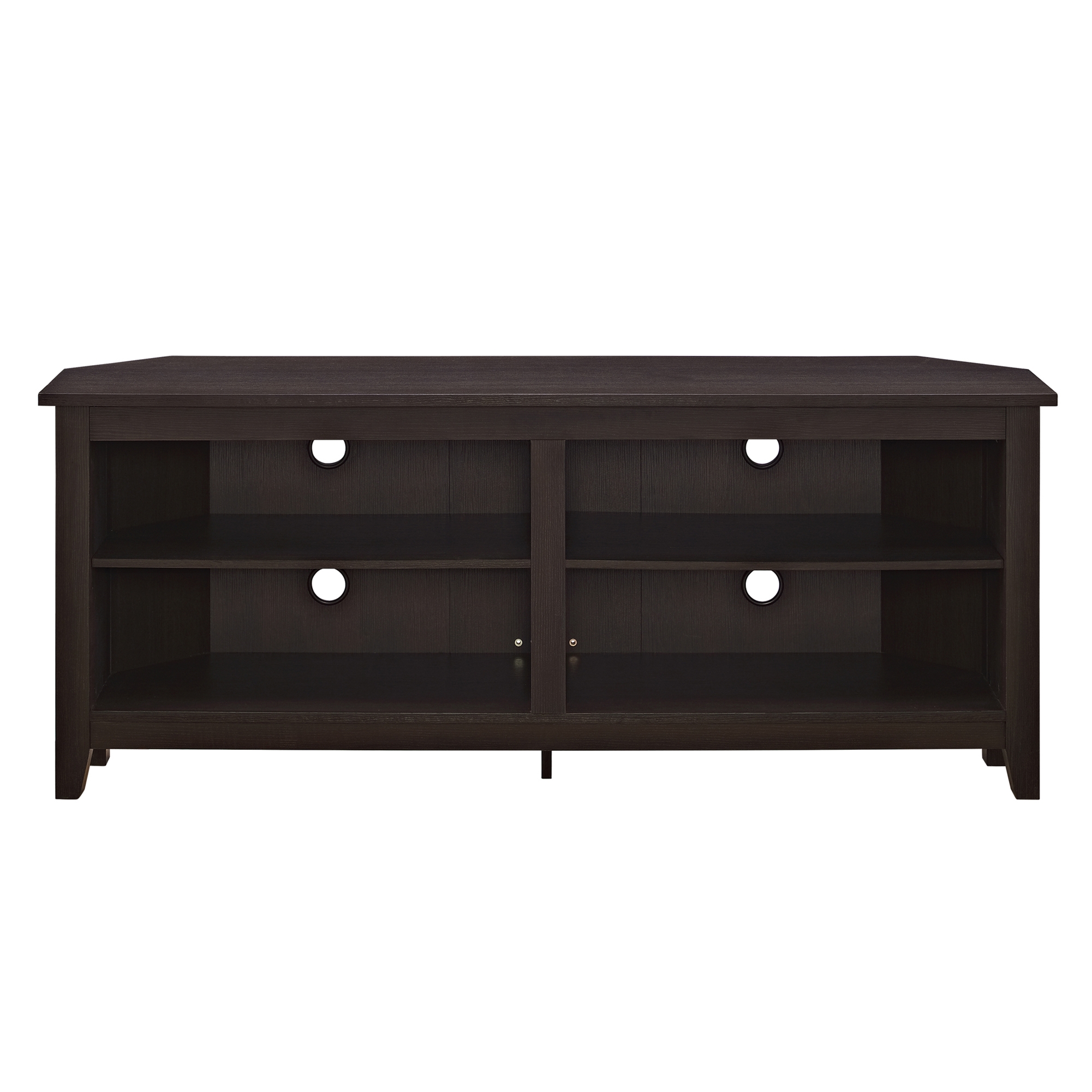 58" Transitional Wood Corner TV Stand - Espresso - Image 1