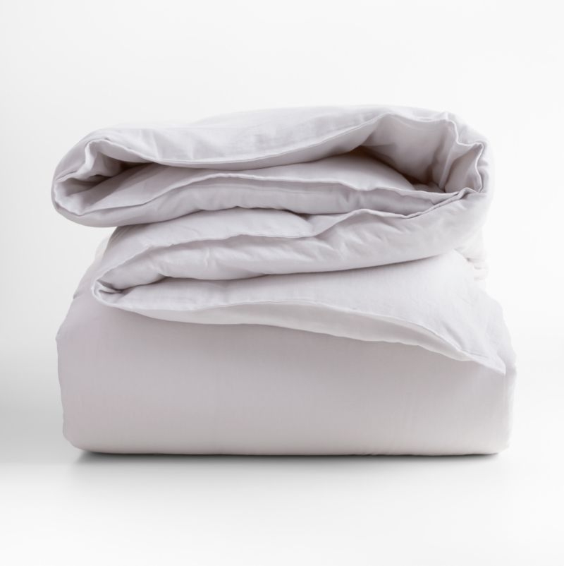 Organic Double Weave Light Grey Full/Queen Duvet - Image 2