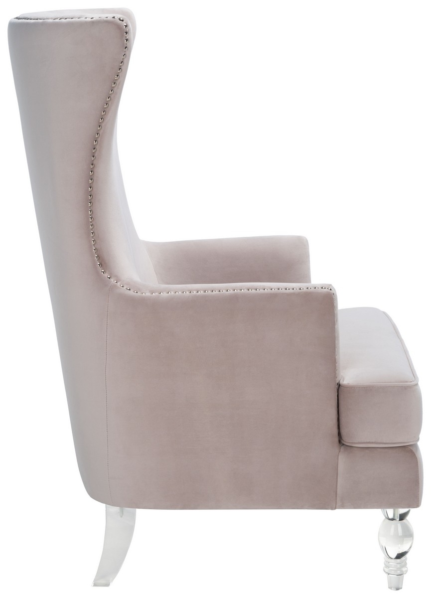 Geode Modern Wingback Chair - Pale Taupe - Image 5
