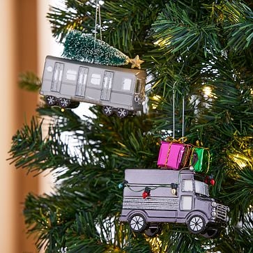 Brown UPS Truck Ornament, Glass - Image 1