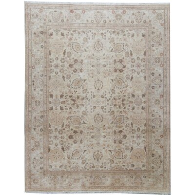 One-of-a-Kind Hand-Knotted Ivory 8'10" x 11'2" Wool Area Rug - Image 0