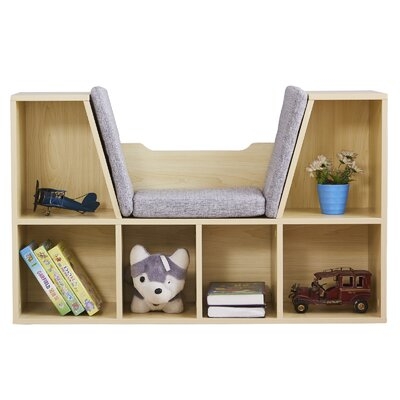 6-Cubby Kids Bookcase, Multi-Purpose Storage Organizer Cabinet Shelf Dark Brown - Image 0