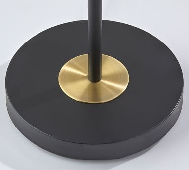 Rita LED Torchiere Floor Lamp, Black & Antique Brass - Image 4