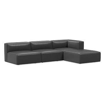 Remi Sectional Set 02: Armless Single, Corner, Ottoman, Memory Foam, Sierra Leather, Fog, Concealed Support - Image 0
