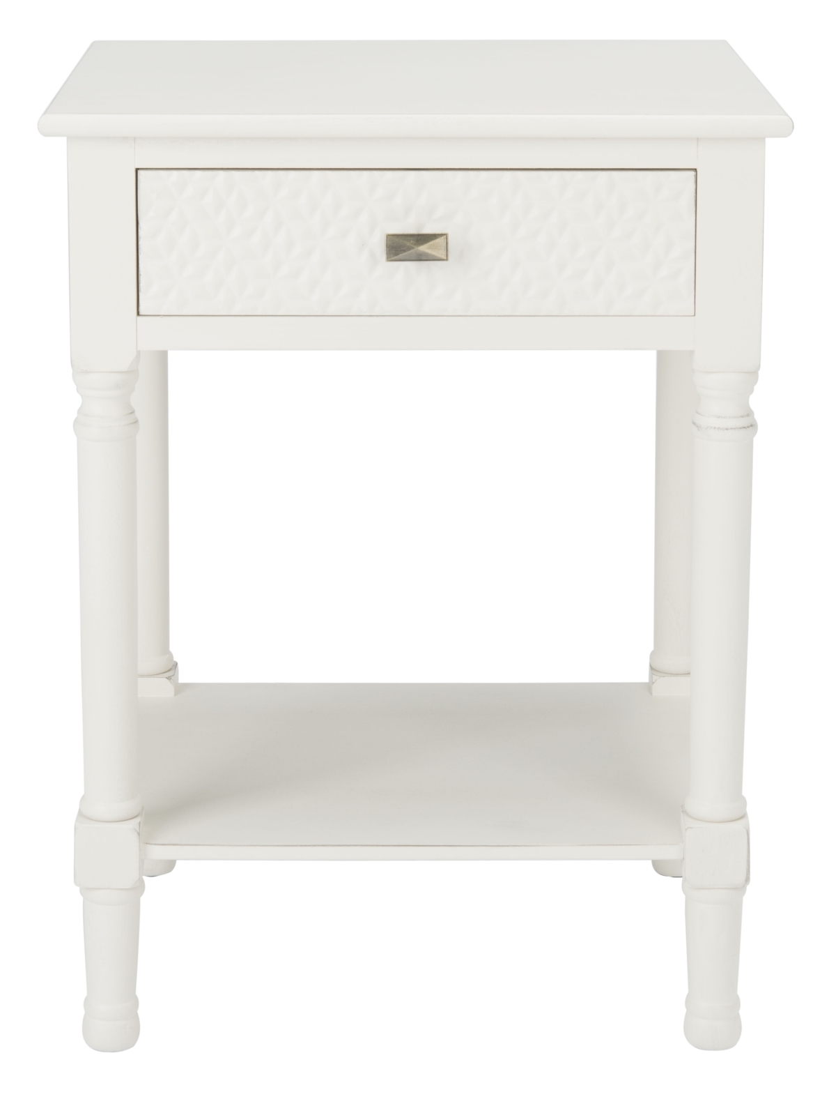 Halton 1 Drawer Accent Table - Distressed / White - Safavieh - Image 0
