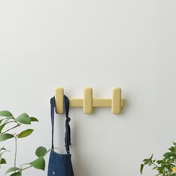 Misewell MH3, Three Prong Coat Hook, Yellow - Image 1
