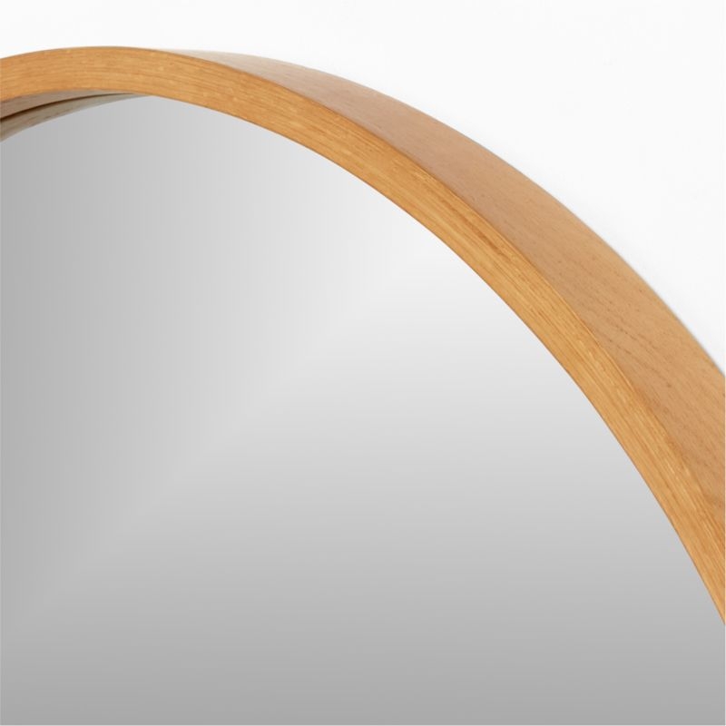 Finn Oak Wood 31" Round Wall Mirror - Image 3