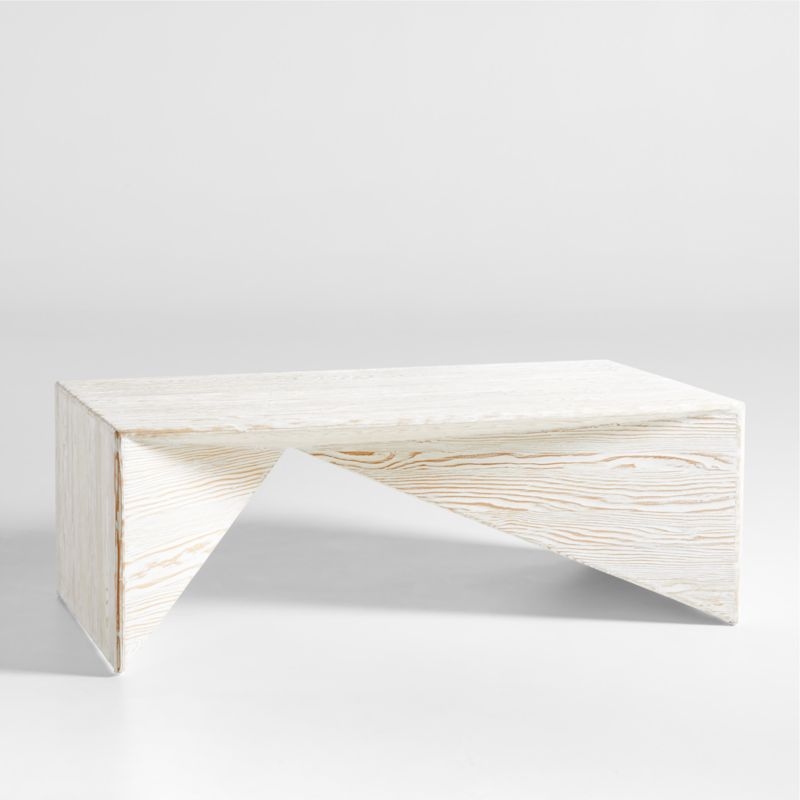 Nord Rectangular Whitewash Wood Coffee Table - Image 3