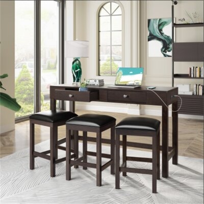 4-piece Counter Height Table Set  Espresso - Image 0
