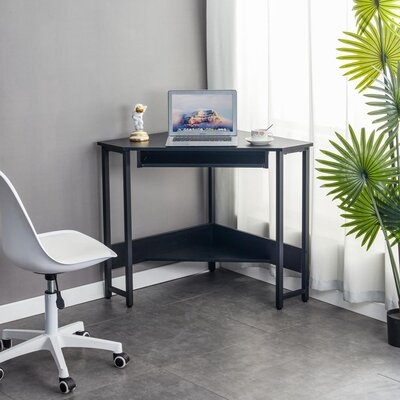 Modern Bedroom Triangle Computer Desk Living Room Black Table - Image 0