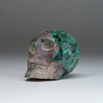 Polished Chrysocolla Skull Carving From Peru (.9 Lbs) - Image 0
