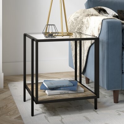 Cardiff Glass Top End Table with Storage - Image 1