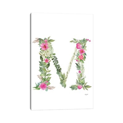 Botanical Letter M by Kelsey Mcnatt - Wrapped Canvas Gallery-Wrapped Canvas Giclée - Image 0