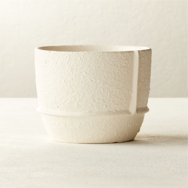 Theory Small White Textured Planter - Image 0
