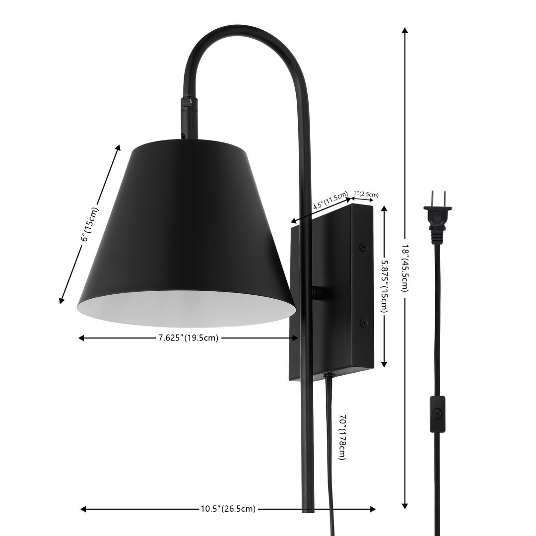 Rhoeva 10.5" Wall Sconce - Black - Image 6