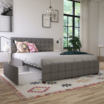 Elizabeth Upholstered Storage Platform Bed - full - Image 0