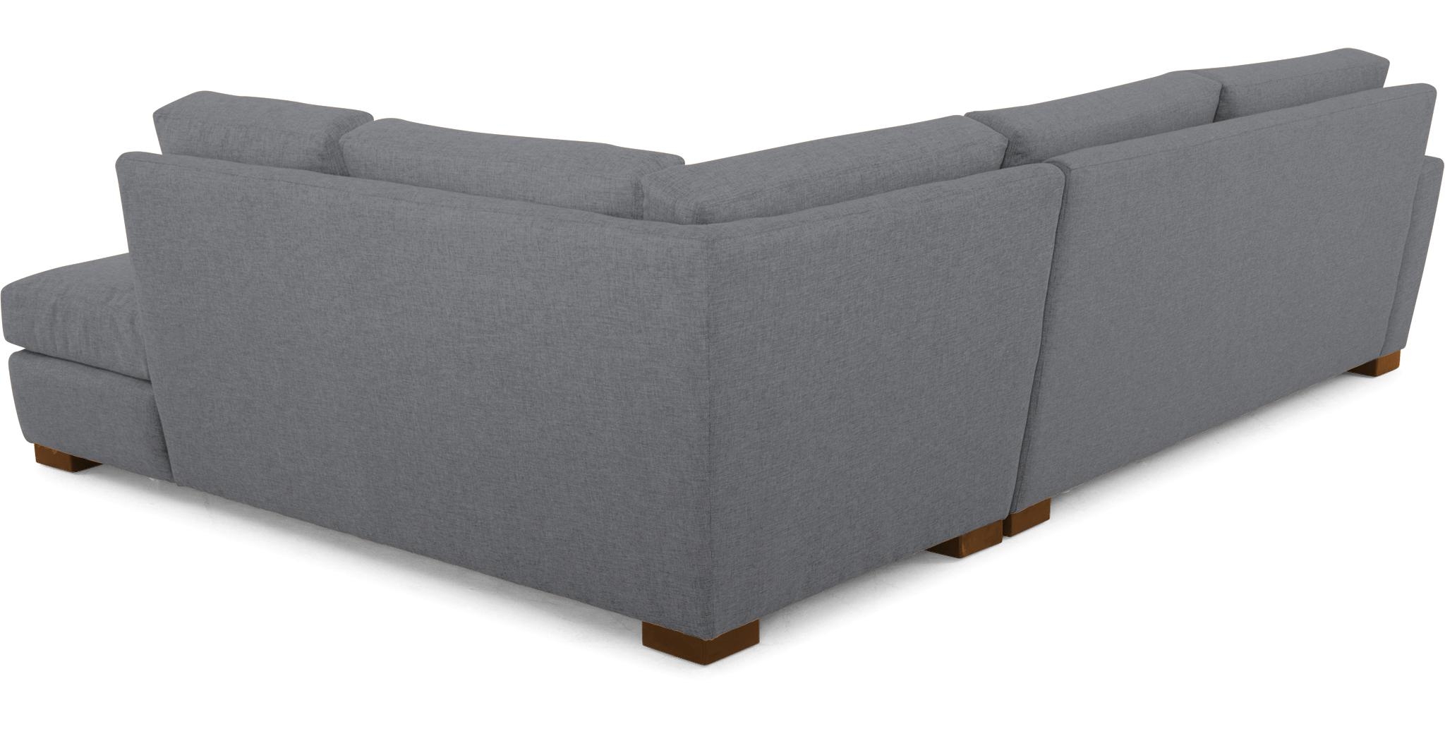 Gray Anton Mid Century Modern Sectional with Bumper - Essence Ash - Mocha - Right  - Image 4