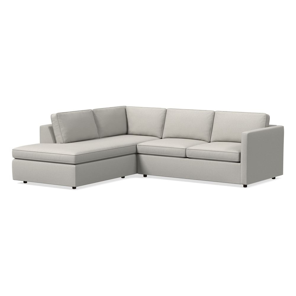 Harris 104" Left Multi Seat 2-Piece Bumper Chaise Sectional, Standard Depth, Performance Yarn Dyed Linen Weave, Frost Gray - Image 0