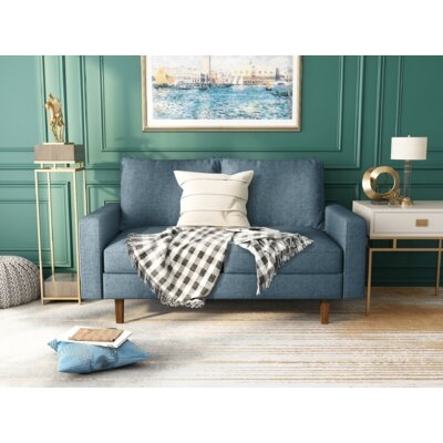 Jo Velvet 58" Square Arm Loveseat - Image 0