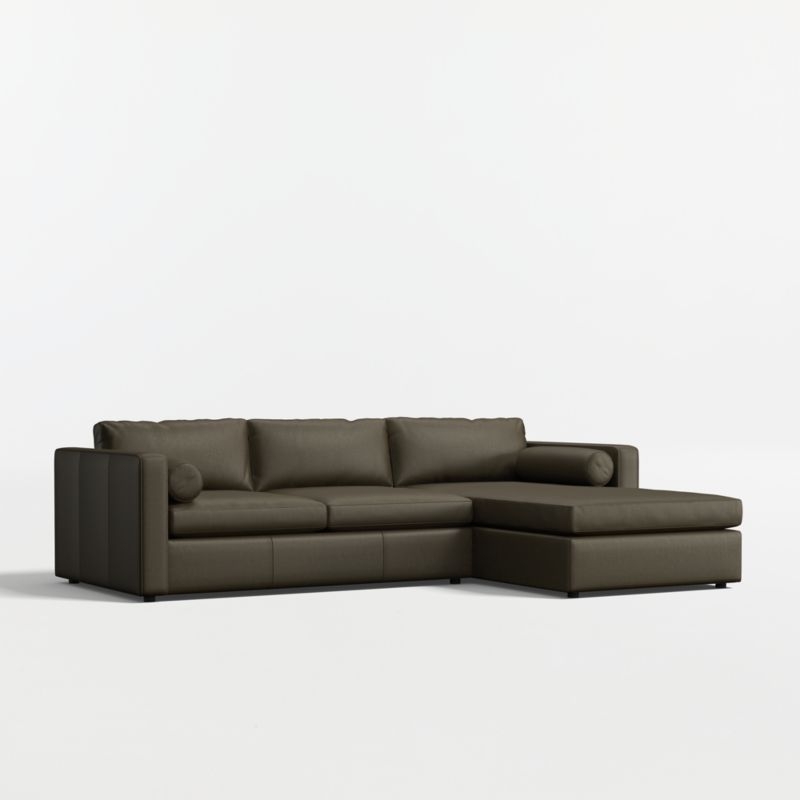 Aris Deep 2-Piece Leather Sectional Sofa with Chaise Lounge - Image 1