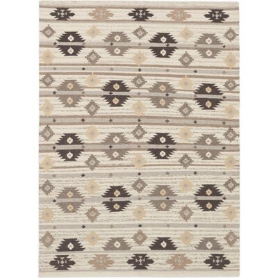 One-of-a-Kind Bret Handwoven Flatweave 5'8" x 7'8" Wool Cream Area Rug - Image 0